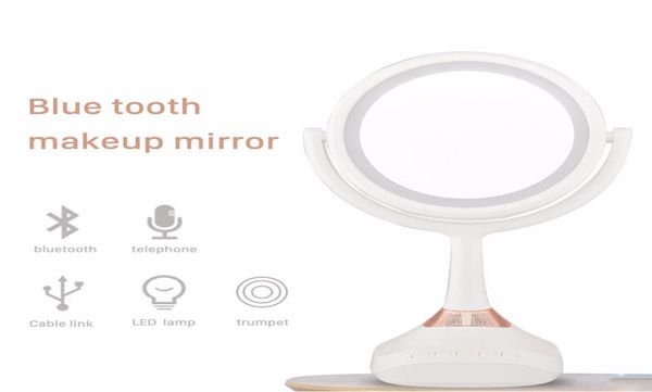 

5x magnifying led double sided makeup mirror bluetooth hands speakerphone7332477