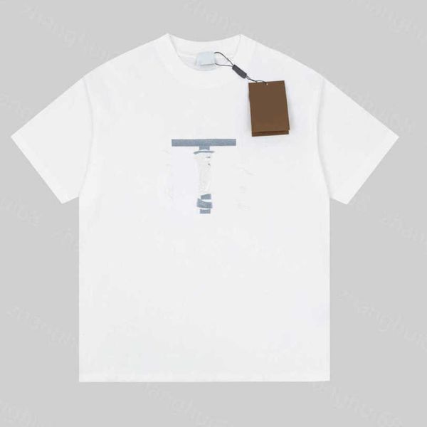 

23ss summer men clothes casual tshirt designer t shirt round neck pure cotton chest war horse embroidery letters short-sleeved t-shirt for m, White;black