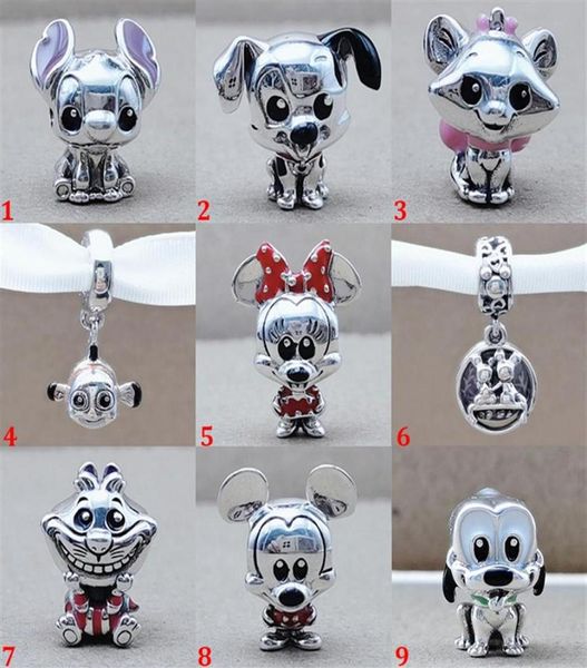 

925 sterling silver charm beads fit pandora charms bracelet animal style cute string pendant diy beads women jewelry gift300q239v1185584, Black