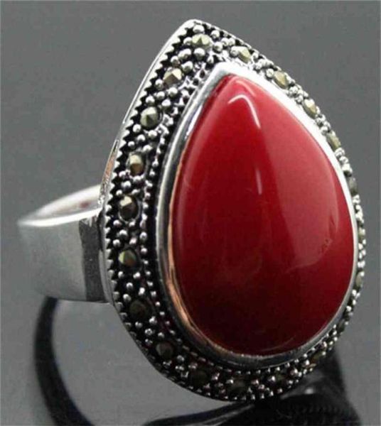 

whole good 25 20mm rare jewelry drop red coral 925 sier ring size 7 8 9 10 genuine natural stone gems fortune fine jewelry177e8846562, Slivery;golden