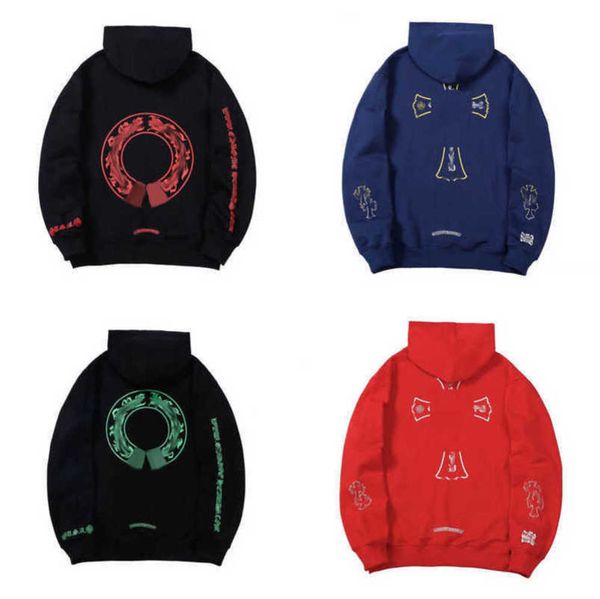 

luxury men's fashion jackets hoodies brandch sweatshirts designers zipper hooded sweater men women casual pullover sanskrit horseshoe h, Black;brown