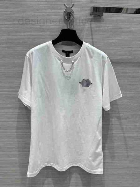 

women's t-shirt designer brand same style 2023 new summer autumn o neck short sleeve fashion milan runway wsyw, White