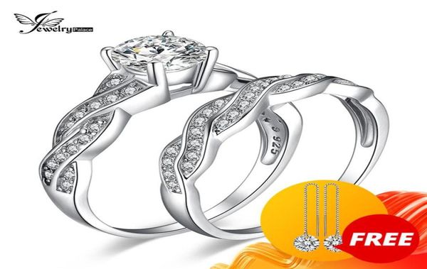 

jpalace infinity engagement ring set 925 sterling silver rings for women anniversary wedding rings bridal set silver 925 jewelry 21181772, Slivery;golden