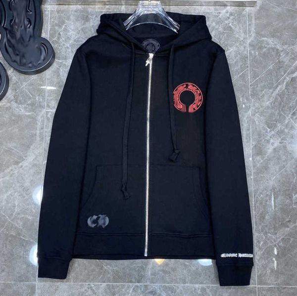 

fashion men's luxury jackets hoodies brandch sweatshirts designers zipper hooded sweater men women casual pullover sanskrit horseshoe h, Black;brown