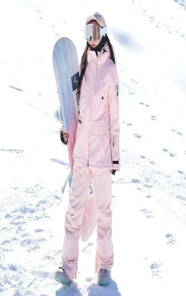 

skiing suits women s ski set thickened warm overalls mountaineering snowboards jacket windproof waterproof snow pants 2210084058583