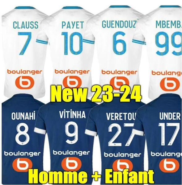 

23 24 soccer jerseys 2023 special marseilles vitinha maillot foot cuisance alexis payet clauss om football shirts men kids veretout under nu, Black;yellow