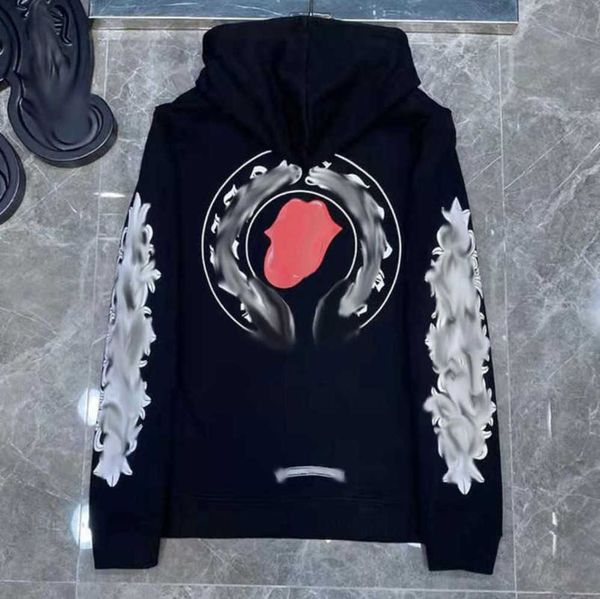 

men's classics luxury jackets hoodies brandch sweatshirts designers zipper hooded sweater men women casual pullover sanskrit horseshoe, Black