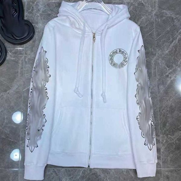 

men's luxury fashion jackets hoodies brandch sweatshirts designers zipper hooded sweater men women casual pullover sanskrit horseshoe h, Black;brown