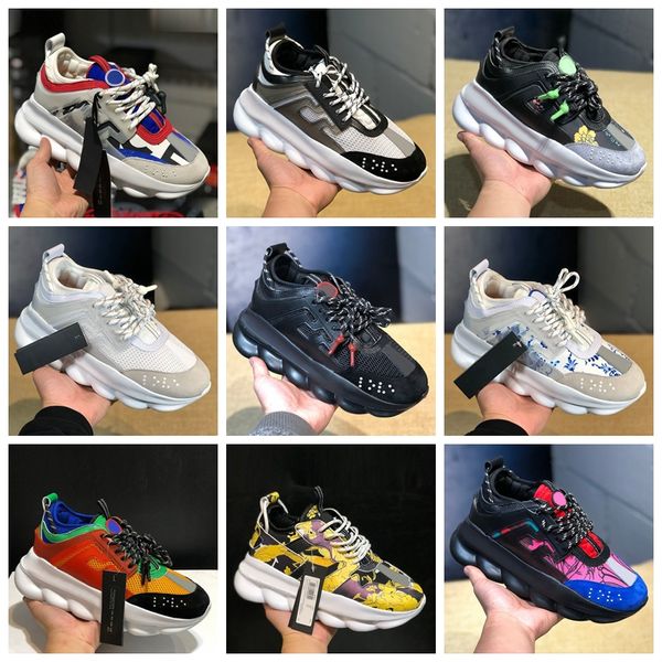 

Chain Reaction Italy Casual Shoes platform sneakers baskerball triple black white multi-color suede luxury designer shoes yellow fluo tan big kids Trainers, Brown
