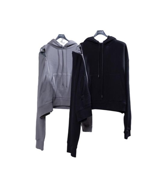 

margiela margiela hoodie fashion one shoulder side zipper irregular patchwork sweatshirt3724217, Black