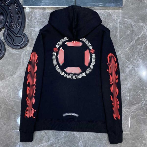 

classics men's luxury jackets hoodies brandch sweatshirts designers zipper hooded sweater men women casual pullover sanskrit horseshoe, Black