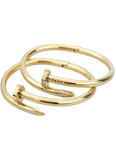 

designer nail bangle bracelet for women men gold silver stainless steel screw love bracelet jewelry size 16 1930314472060933, Black