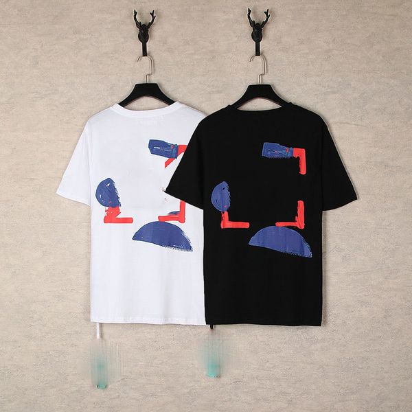 

2023 summer men's t-shirt latest trend printed pattern letter design street off brand oversized beach sports running casual t-shirt eur, White;black