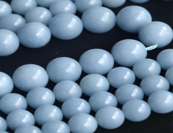 

discount whole natural genuine blue angelite anhydrite celestite round loose stone beads 4 6 8 10 12mm fit jewelry 15quot 048460884, Green;white