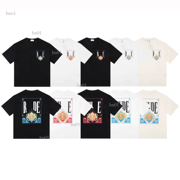 

23ss rhude mens t shirt tess designer casual fashion short sleeve europe america men women round neck tshirts us size j9, White;black