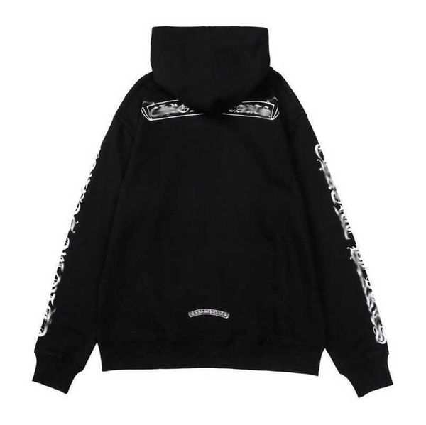 

luxury classics men's sweatshirts jackets brandch hoodies zipper hooded men women designers sanskrit horseshoe cross pullover sweater h, Black