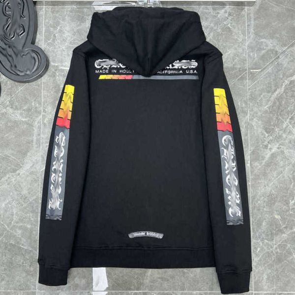 

luxury classics men's sweatshirts jackets brand ch hoodies zipper hooded men women designers sanskrit horseshoe cross pullover sweater, Black;brown