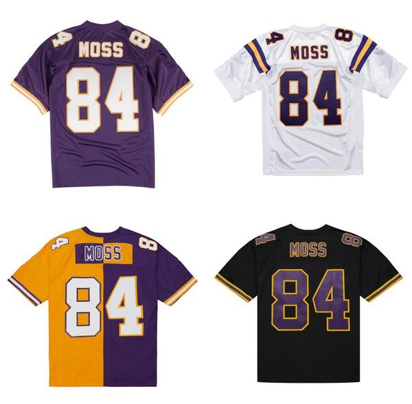 

stitched football jersey 84 randy moss 1998 mitchell & ness retro rugby jerseys men women youth s-6xl, Black;red