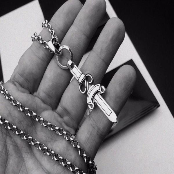 

fashion stainless steel pendant necklace chain bijoux for mens and women trend personality punk style lovers gift hip hop jewelry290a4738446, Silver