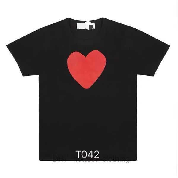 

commes 23ss summer mens play shirt commes short sleeve womens des badge garcons embroidery heart red 4 6k6n, White;black