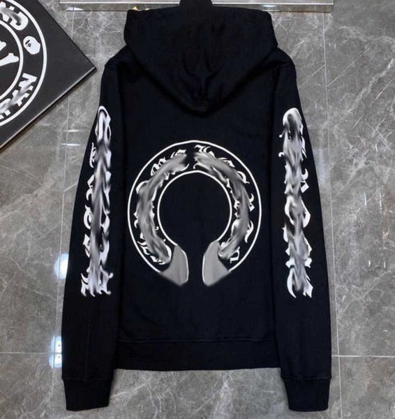 

jackets fashion luxury men's hoodies brandch sweatshirts designers zipper hooded sweater men women casual pullover sanskrit horseshoe h, Black;brown