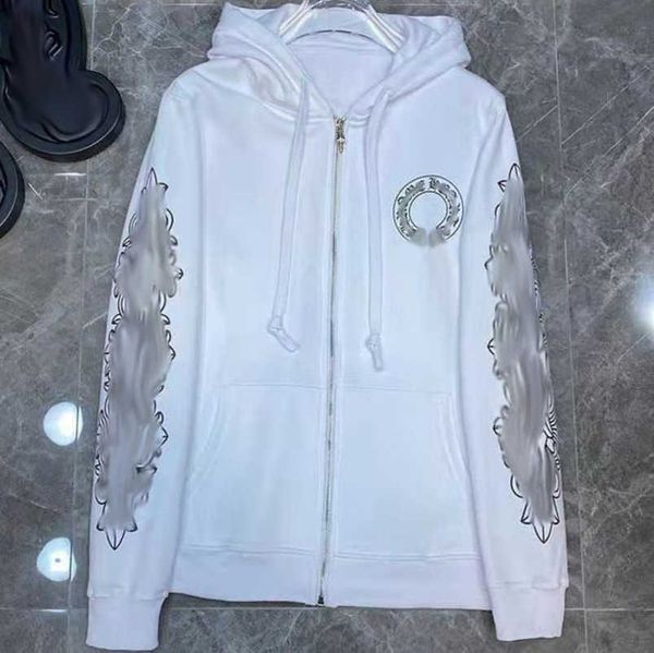 

luxury fashion men's jackets hoodies brandch sweatshirts designers zipper hooded sweater men women casual pullover sanskrit horseshoe h, Black;brown