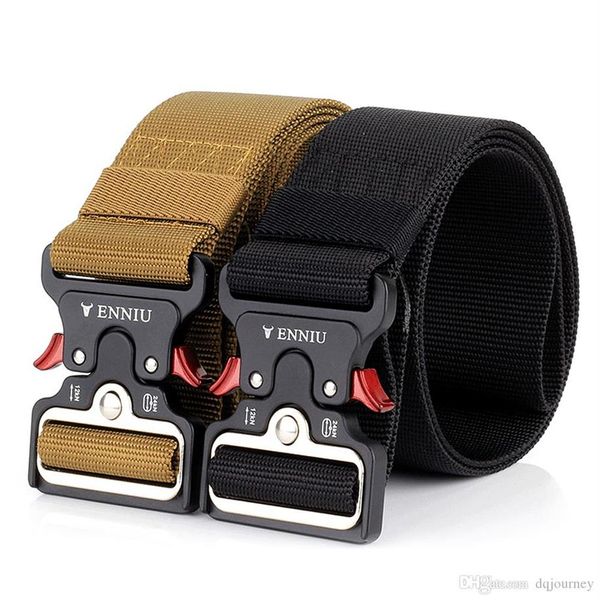

quick release tactical belt heavy duty waist band camping climbing training waist belt sports army adjustable waistband313c, Black;green