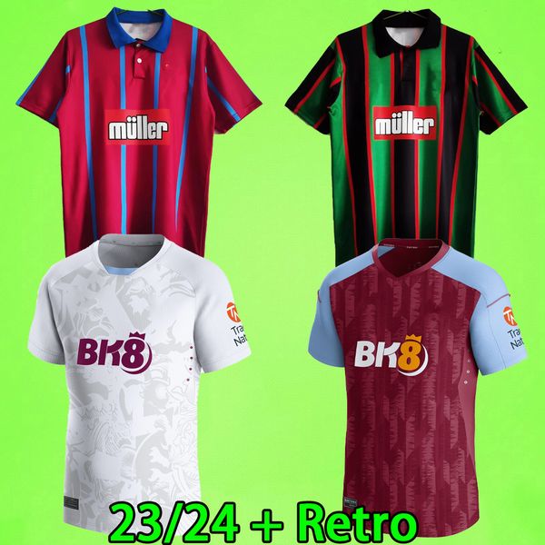 

2023 2024 aston soccer jerseys kamara villas 23 24 watkins buendia mcginn el ghazi douglas luiz mings konsa cash 93 94 95 football shirt ret, Black;yellow