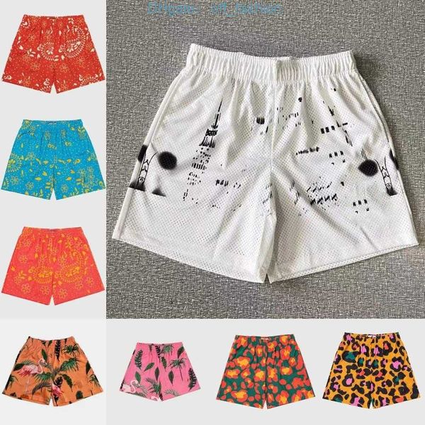 

men's shorts summer ee basic shorts men mesh breathable floral graphic print gym basketball short fashion casual loose quarter pants un, White;black