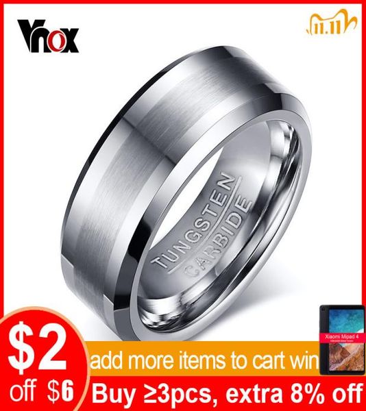 

vnox classical 100 tungsten carbide ring for men wedding jewelry no rust drop8461895, Silver