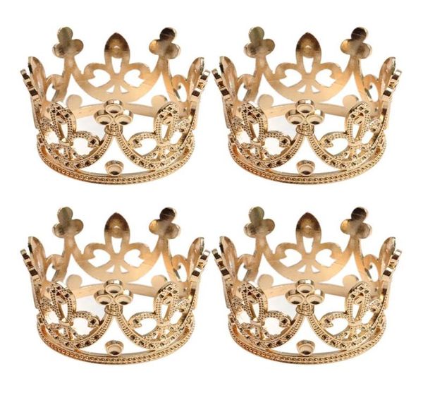 

4pcs set vintage baroque mini flower girls crystal rhinestone crown tiara headdress hair accessories gold c19022201281k8188721, Slivery;golden