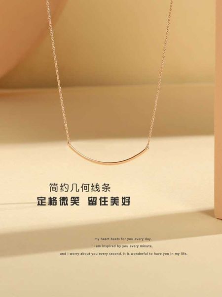 

high version sterling silver smiling necklace 18k rose full diamond face pendant tiffay light luxury collar chain friend gift