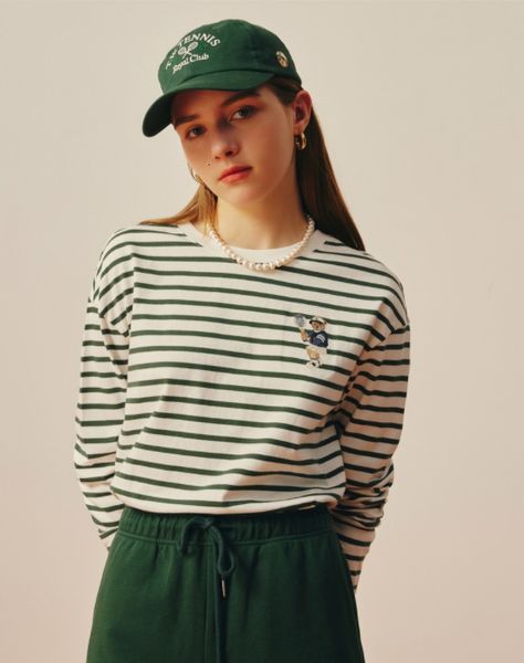 

women's t-shirt spring fall fashion full sleeves women tees t-shirt sweet kawaii embroidery lady striped cotton pullovers 230728, White