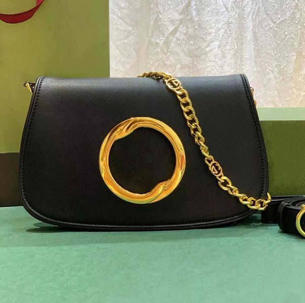 

7a blondie shoulder bag real leather crossbody strap trim cotton linen lining round interlocking designer luxury bagscrossbody flap niche hi