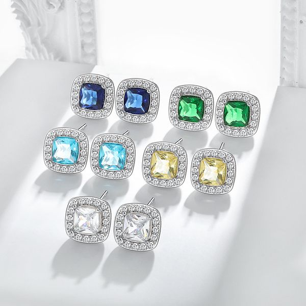 

earrings women designer square cz clustered anti oxidised earring sparkling wedding engagement bridal jhumka female jewelry girls holiday pa, Golden;silver