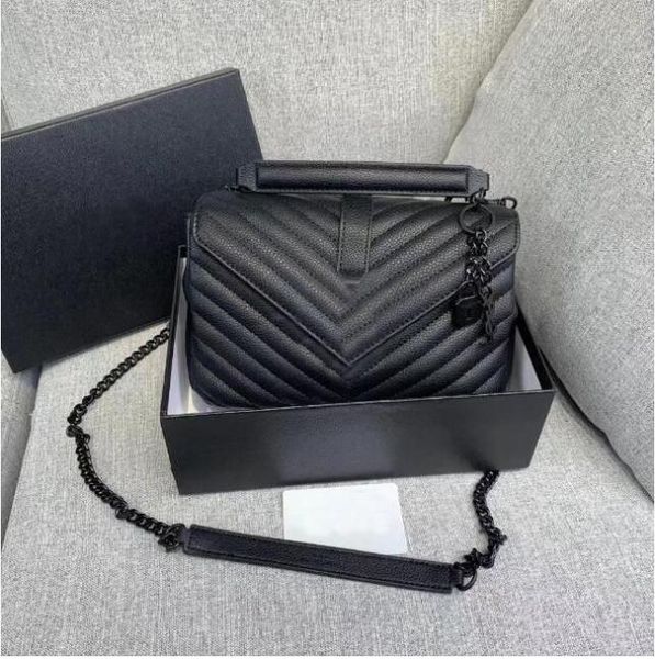 

bags shoulder classic women's luxury flap chain lock postman bag tote purse leather handbag designer messenger large capacity famous cr, Black;red