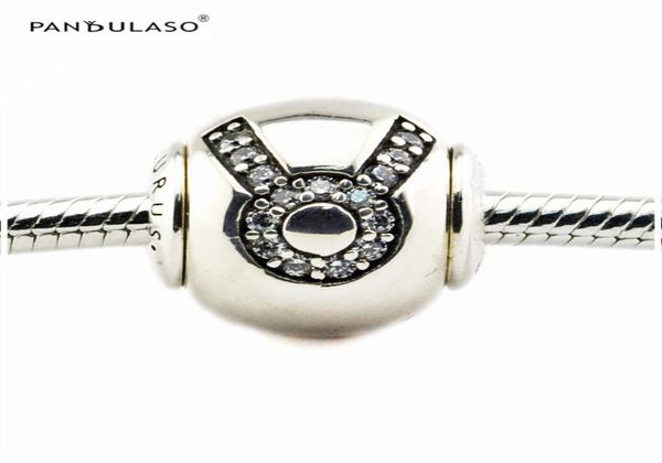 

taurus with clear cz charm essence collection fits bracelets 2.5mm hole sterling-silver-jewelry beads for woman wholesale4891790