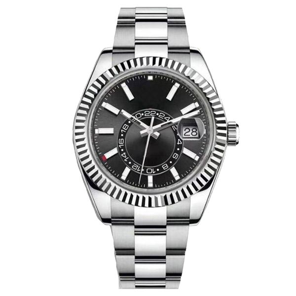 

mens reloj watches steel automatic movement sapphire glass calendar 40mm reloj watch stainless sky dweller wristwatches fashion wristwatches, Slivery;brown