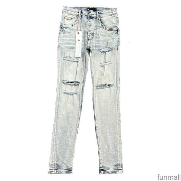 

designer purple jeans brand european ripped jean men embroidery quilting for trend vintage pant mens fold slim skinny fashion sstraight pant, Blue