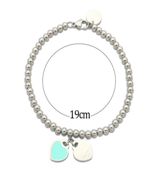 

designe drip oil double heart beaded strands luxury womens love positive mens bracelet jewelry 925 silver christmas gift woman bra3672161, Black