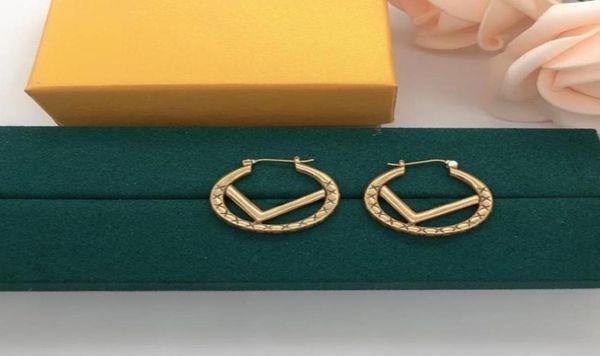 

letter circle earrings designer gold earring luxury f jewelry fashion goldn hoop earrings for women mens accessories ohrringe d2115450356, Golden;silver