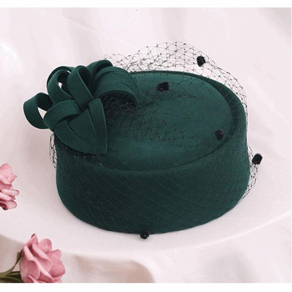 

stingy brim hats australian wool felt beret hat women british french fascinator lady artist fedora cap boina feminino girl pillbox 230729, Blue;gray