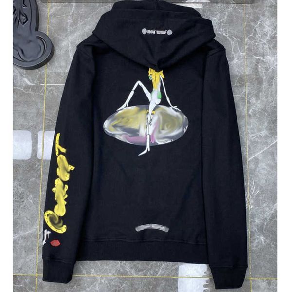 

men's luxury classics sweatshirts jackets brandch hoodies zipper hooded men women designers sanskrit horseshoe cross pullover sweater h, Black