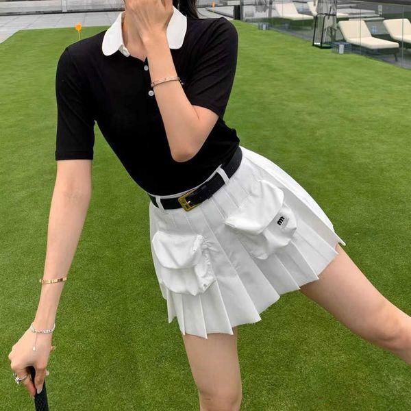

summer ladies letter printing high waist short pleated flower skirt, nylon fabric comfortable not ball, high waist casual version, daily fas, Black