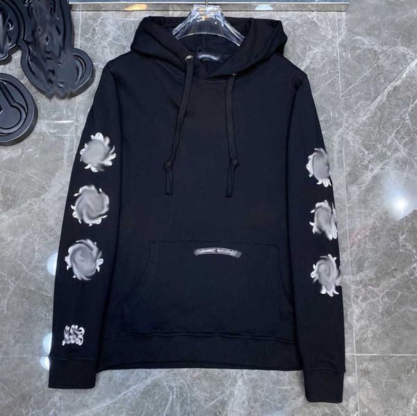 

luxury classics jackets men's hoodies brand ch sweatshirts designers zipper hooded sweater men women casual pullover sanskrit horseshoe, Black
