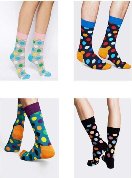 

24pcs12pairs happy socks fashion men039s polka dot casual cotton color9597529, Black