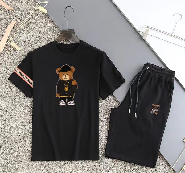 

summer thin short sleeve shirt suit men's fashion brand loose casual sports breathable cool feeling with shorts a set -3xl #011, Gray