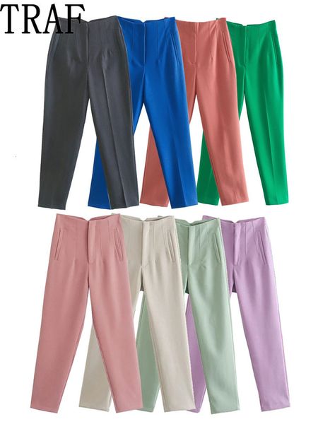 

women's pants capris traf pencil pants for women 26 color high waisted trousers women black white office wear woman pants aesthetic str