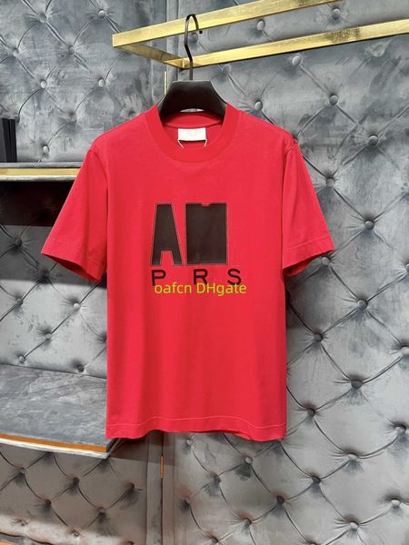 

23ss designer t-shirt men's women's mailogo pattern men's paris fashion t-shirt short sleeve luxury t-shirt black red m-3xl, White;black