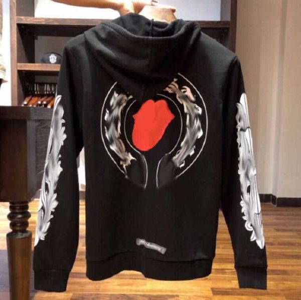 

jackets men's luxury fashion hoodies brand ch sweatshirts designers zipper hooded sweater men women casual pullover sanskrit horseshoe, Black;brown